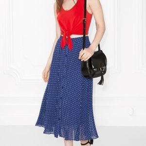 & Other Stories Front Button Polka Dot Skirt